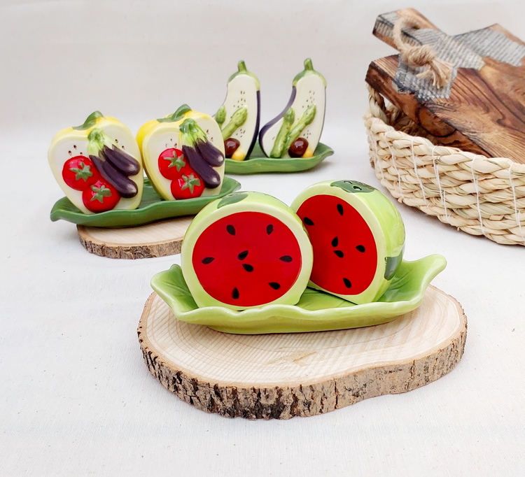 نمکدان فانتزی سرامیکی سبزیجات🍉🍆